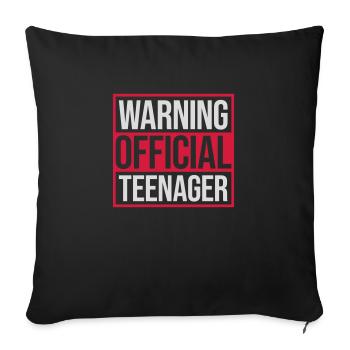 avertissement citation officielle d’adolescent - Housse de coussin décorative 45 x 45 cm - noir - Devant