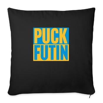 puck futin logo design - Sofa pillowcase 17,3'' x 17,3'' (45 x 45 cm) - black - Front