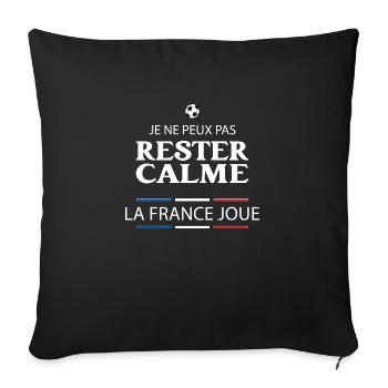 Je ne peux pas rester calme, Football. - Housse de coussin décorative 45 x 45 cm - noir - Devant