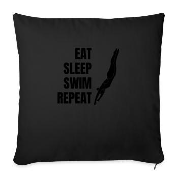 Nageur Club de natation Natation Mme Schwimmer - Housse de coussin décorative 45 x 45 cm - noir - Devant