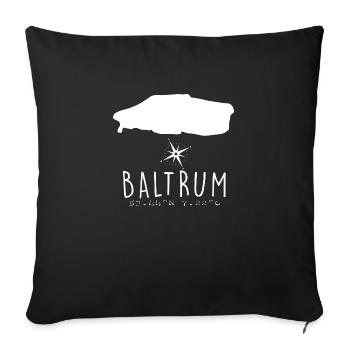 Baltrum Herzschlag Nordsee Geschenk - Sofakissenbezug 45 x 45 cm - Schwarz - Vorne