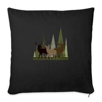 Deer - Sofa pillowcase 17,3'' x 17,3'' (45 x 45 cm) - black - Front