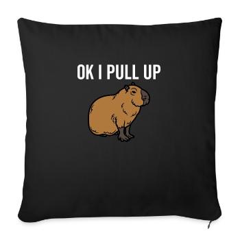 Ok je tire vers le haut - Housse de coussin décorative 45 x 45 cm - noir - Devant