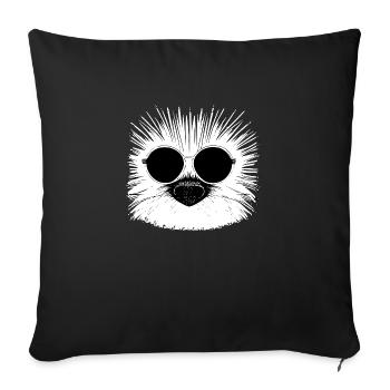 Porcupine Lunettes de soleil Animaux mignons Nature animale 2 - Housse de coussin décorative 45 x 45 cm - noir - Devant