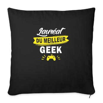 lauréat du meilleur geek / cadeau humour geek - Housse de coussin décorative 45 x 45 cm - noir - Devant