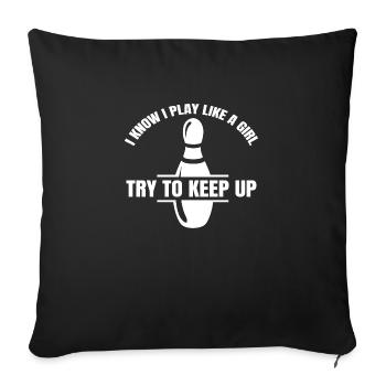 Bowling Cadeau Bowler Bowling Bowling Bowling Cône de boule - Housse de coussin décorative 45 x 45 cm - noir - Devant