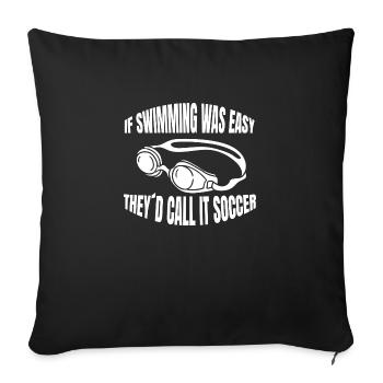 Club de natation Nageuse Femme Natation - Housse de coussin décorative 45 x 45 cm - noir - Devant