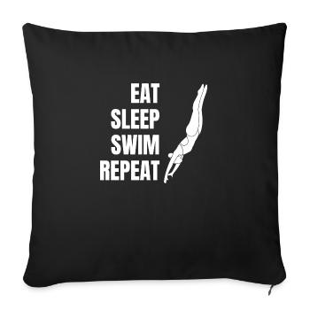 Nageuse Nageuse Femme Club de natation - Housse de coussin décorative 45 x 45 cm - noir - Devant