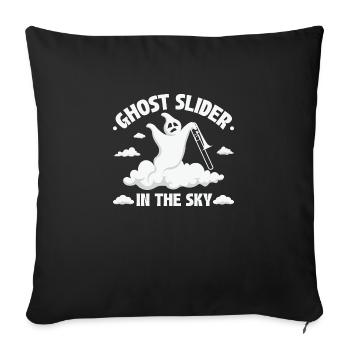 Halloween Trombone Ghost Slider, Funny Trombonist - Sofakissenbezug 45 x 45 cm - Schwarz - Vorne