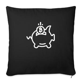 Bitcoin économie - Housse de coussin décorative 45 x 45 cm - noir - Devant