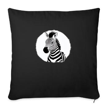 Fun Zebra Cartoon Funny Nature Animal Safari 7 - Sofa pillowcase 17,3'' x 17,3'' (45 x 45 cm) - black - Front