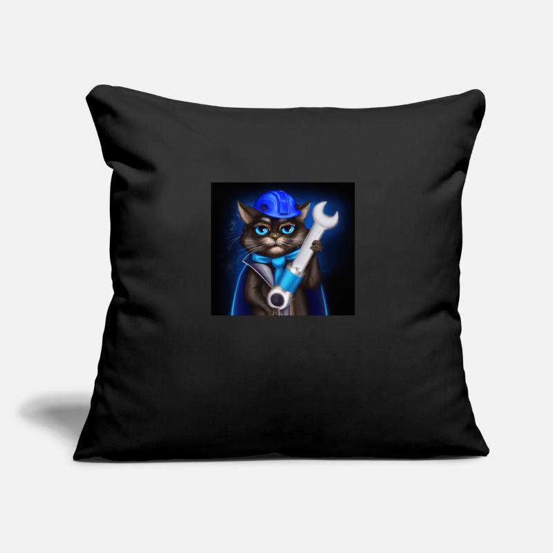 Cool Cat Engineer 3 Housse de coussin décorative 45 x 45 cm