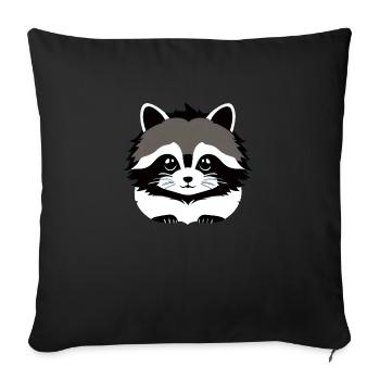 Waschbären süßer Cartoon Waschbär 11 - Sofakissenbezug 45 x 45 cm - Schwarz - Vorne