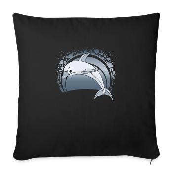 Delfin - Sofakissenbezug 45 x 45 cm - Schwarz - Vorne
