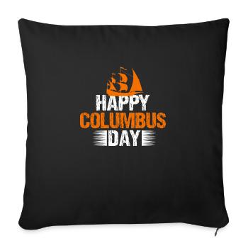 COLUMBUS DAY HEUREUX - Housse de coussin décorative 45 x 45 cm - noir - Devant