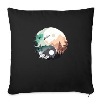 Ying Yang - Mountains / Beach - Sofa pillowcase 17,3'' x 17,3'' (45 x 45 cm) - black - Front