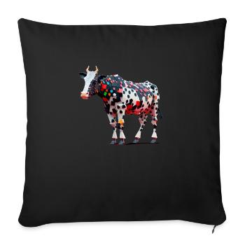 Jita the surreal cow - Sofa pillowcase 17,3'' x 17,3'' (45 x 45 cm) - black - Front
