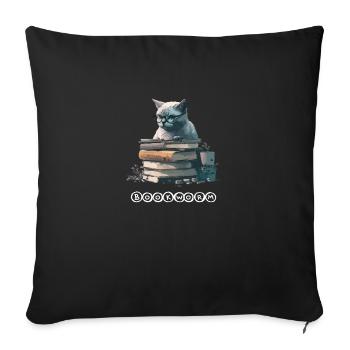 Eriko the learned cat - Sofa pillowcase 17,3'' x 17,3'' (45 x 45 cm) - black - Front