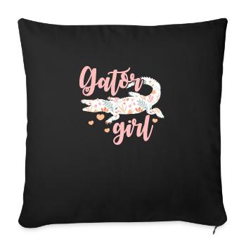 Gator Fille | Alligator - Housse de coussin décorative 45 x 45 cm - noir - Devant