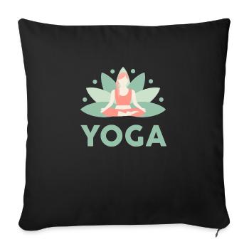 Yoga, meditation, lotus flower, rest, relaxation, joy - Sofa pillowcase 17,3'' x 17,3'' (45 x 45 cm) - black - Front