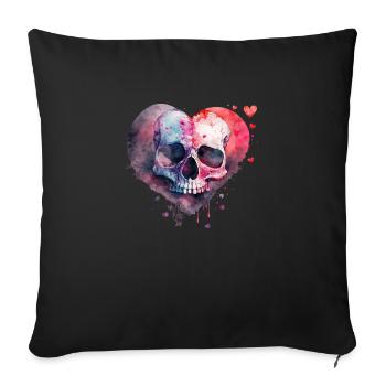 Skull Art Design Watercolor - Sofa pillowcase 17,3'' x 17,3'' (45 x 45 cm) - black - Front