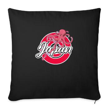 Japan octopus cartoon - Sofa pillowcase 17,3'' x 17,3'' (45 x 45 cm) - black - Front