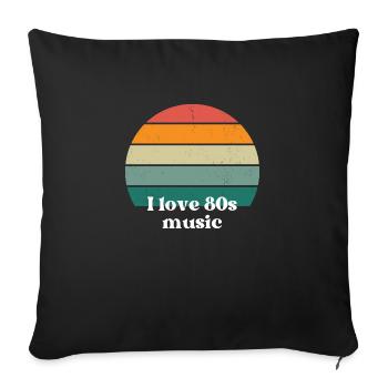J’adore la musique des années 80 - Housse de coussin décorative 45 x 45 cm - noir - Devant