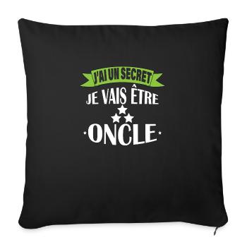 J'ai un secret je suis oncle - Housse de coussin décorative 45 x 45 cm - noir - Devant