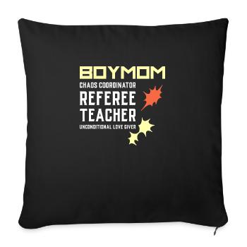 Boy Mom Mom of Sons Mother of Boys Gift - Sofa pillowcase 17,3'' x 17,3'' (45 x 45 cm) - black - Front