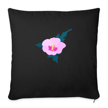 Hibiscus flower 2 - Sofa pillowcase 17,3'' x 17,3'' (45 x 45 cm) - black - Front
