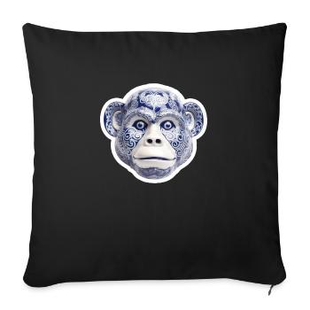 Ceramic monkey face - Sofa pillowcase 17,3'' x 17,3'' (45 x 45 cm) - black - Front