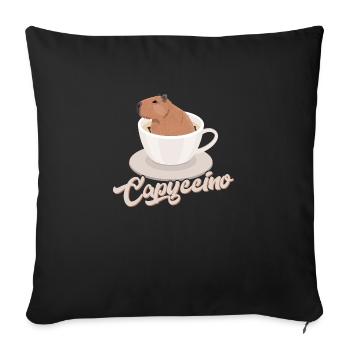 Capyccino Capybara Animal Lover - Sofa pillowcase 17,3'' x 17,3'' (45 x 45 cm) - black - Front