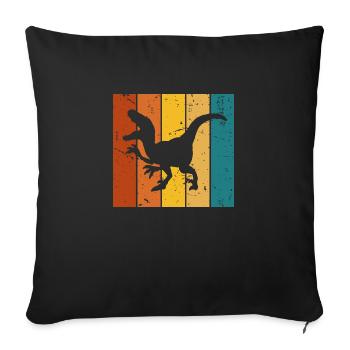 Dinosaur Vintage Gift - Sofa pillowcase 17,3'' x 17,3'' (45 x 45 cm) - black - Front