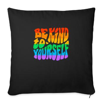 Gay Pride Parade LGBTQ+ Rainbow Flag Body Positive - Sofakissenbezug 45 x 45 cm - Schwarz - Vorne