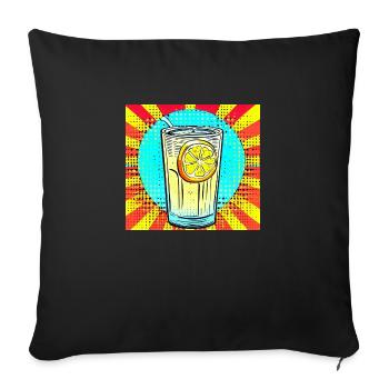 Pop Art Lemonade: A Refreshing Glass of Vibrant - Sofa pillowcase 17,3'' x 17,3'' (45 x 45 cm) - black - Front