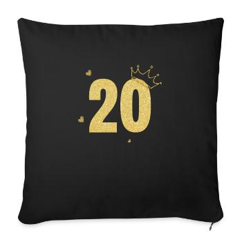 20th Anniversary Golden Crown - Sofa pillowcase 17,3'' x 17,3'' (45 x 45 cm) - black - Front