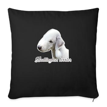 Bedlington terrier - Sofa pillowcase 17,3'' x 17,3'' (45 x 45 cm) - black - Front