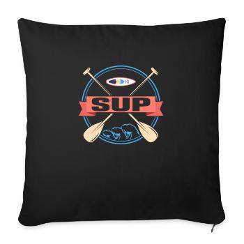 SUP Stand Up Paddling Board - Sofa pillowcase 17,3'' x 17,3'' (45 x 45 cm) - black - Front