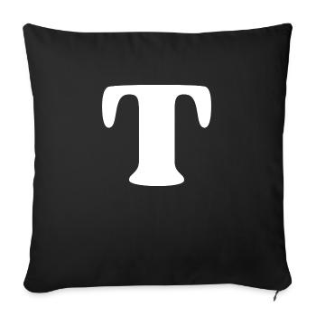 lettre t - Housse de coussin décorative 45 x 45 cm - noir - Devant