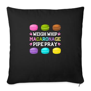 weigh whip macaronage pipe pray Design for a - Sofa pillowcase 17,3'' x 17,3'' (45 x 45 cm) - black - Front