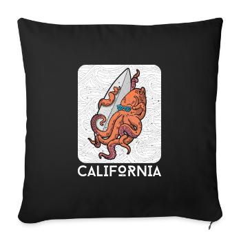 Ocean Octopus Octopus Water Sports Holiday Travel - Sofa pillowcase 17,3'' x 17,3'' (45 x 45 cm) - black - Front