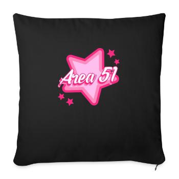 Area 51 Pink Star Mädchen - Sofakissenbezug 45 x 45 cm - Schwarz - Vorne