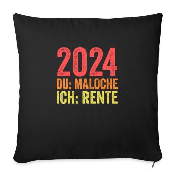 Rentner 2024 Pension Ruhestand Rente - Sofakissenbezug 45 x 45 cm - Schwarz - Vorne
