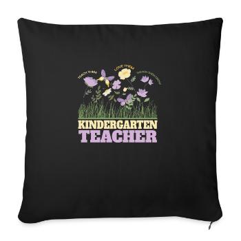 Kindergarten Teacher Flower Groovy Teacher Back to top - Sofa pillowcase 17,3'' x 17,3'' (45 x 45 cm) - black - Front