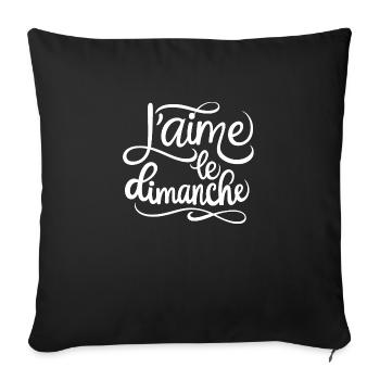 J'aime le dimanche - Housse de coussin décorative 45 x 45 cm - noir - Devant