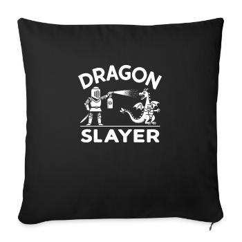 Dragon Slayer Knight Ren Faire LARP, Renaissance - Sofakissenbezug 45 x 45 cm - Schwarz - Vorne