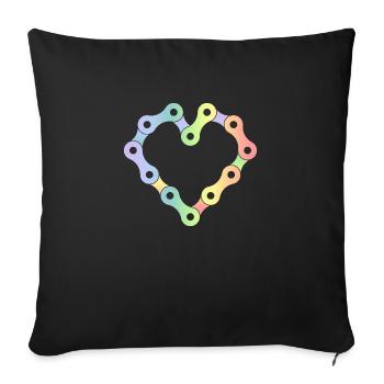 Bicycle chain - Sofa pillowcase 17,3'' x 17,3'' (45 x 45 cm) - black - Front