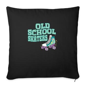 Talk Derby To Me Roller Derby Patins à roulettes - Housse de coussin décorative 45 x 45 cm - noir - Devant