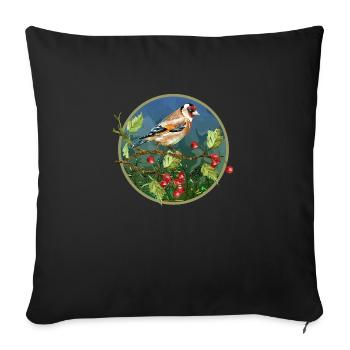 Oiseau coloré - Housse de coussin décorative 45 x 45 cm - noir - Devant