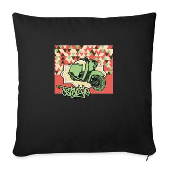 Hirondelle (rétro) // Illustration - Housse de coussin décorative 45 x 45 cm - noir - Devant
